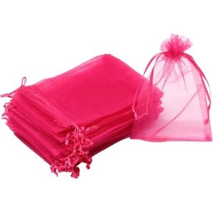 20 Fuchsia Sheer Drawstring 4x6 Organza Bags